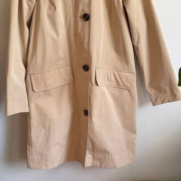 Barbour Beige Trench Coat with Button Details - Picture 4 of 9
